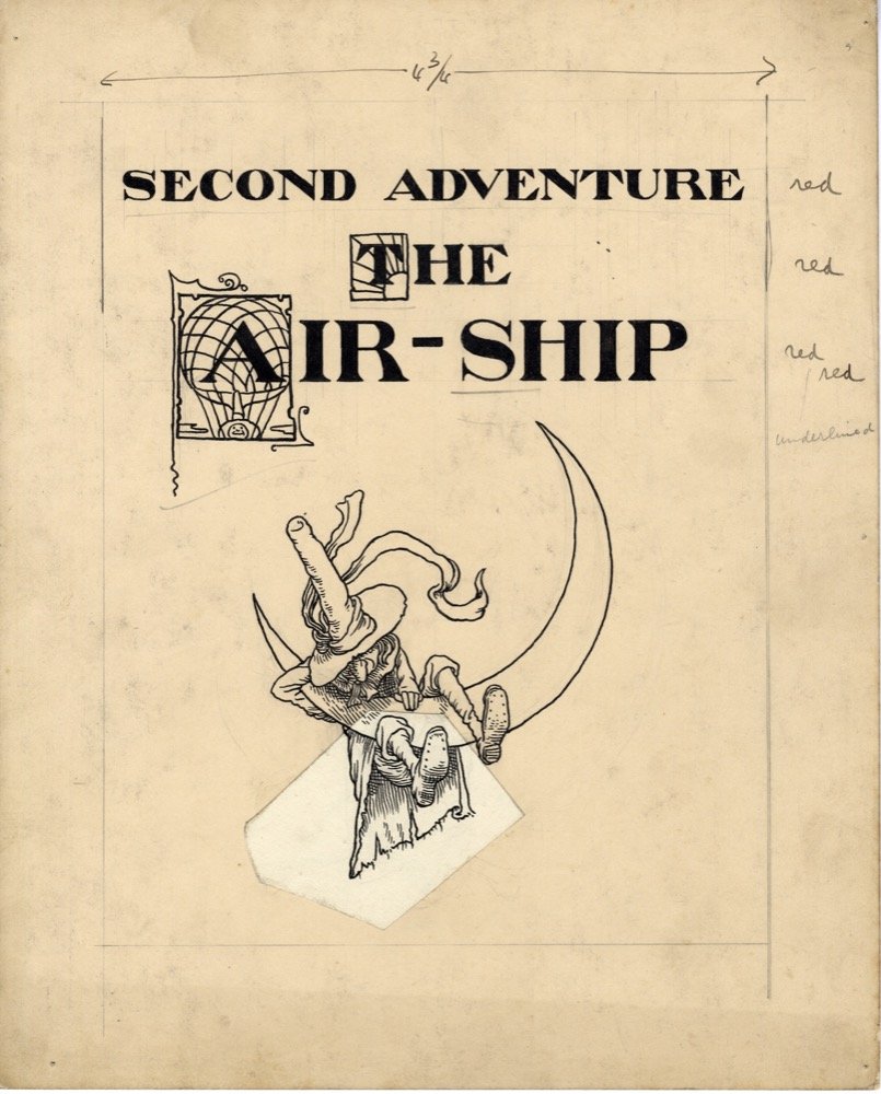 Second Adventure – The Air Ship - pen and ink