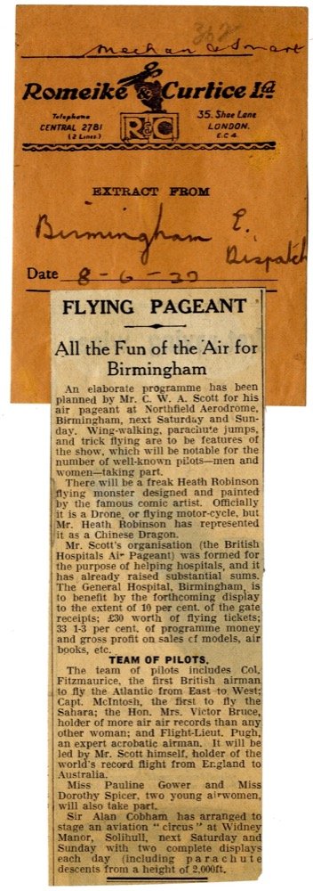 Flying Pageant – All the Fun of the Air for Birmingham - cutting