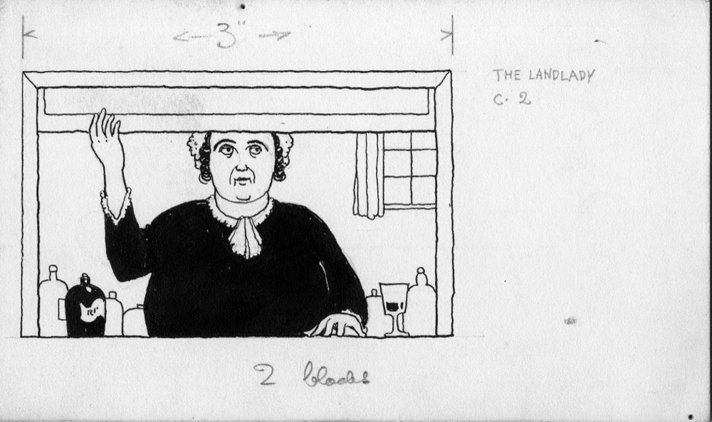 The landlady - pen and ink