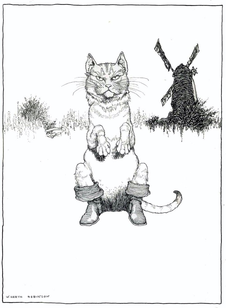 Puss in Boots. Old Time Stories - pen and ink