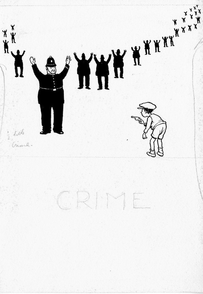 Crime - pen and ink
